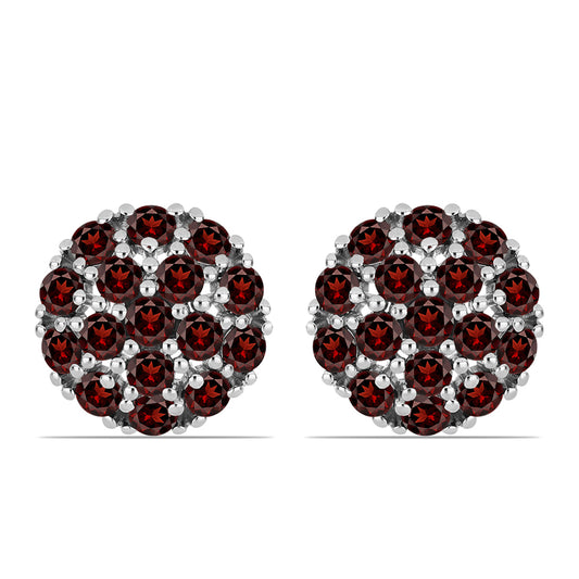 Stříbrné Náušnice s Bartonským Granátem