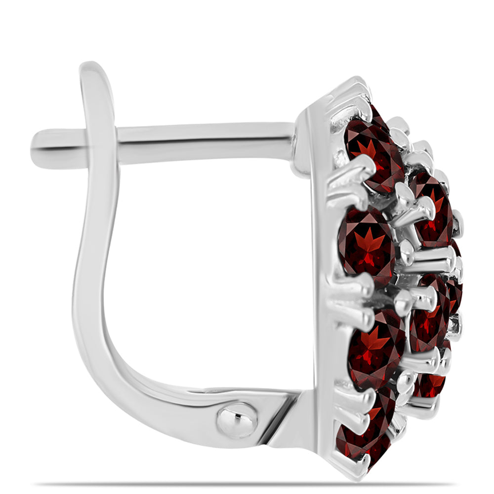 Stříbrné Náušnice s Bartonským Granátem 2 