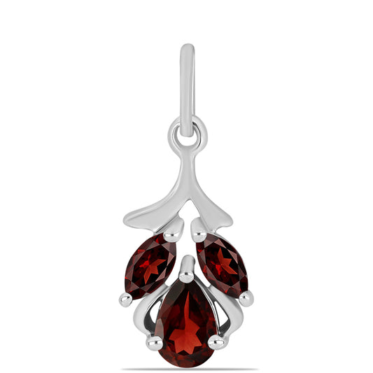 Stříbro 925/1000 - Přívěsek s Bartonským Granátem - Karátové číslo: 0.89. přibližná hmotnost: 0.98 gramů