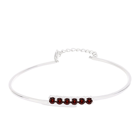 Stříbro 925/1000 - Náramek s Bartonským Granátem - Karátové číslo: 0.9. přibližná hmotnost: 5.98 gramů