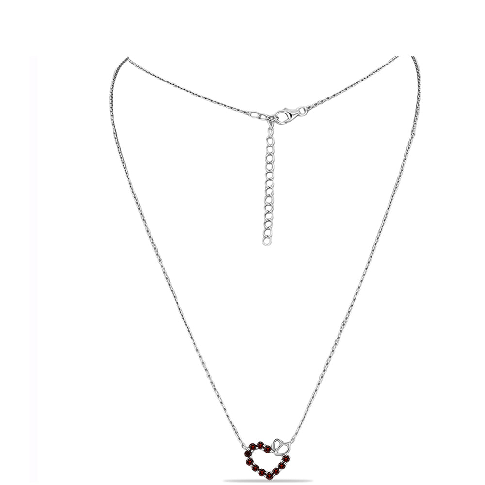 Stříbro 925/1000 - Náhrdelník s Bartonským Granátem - Karátové číslo: 0.71. přibližná hmotnost: 3.55 gramů 1 
