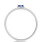 Stříbro 925/1000 - Prsten s Australským Modrým Safírem - Karátové číslo: 0.17. přibližná hmotnost: 1.41 gramů