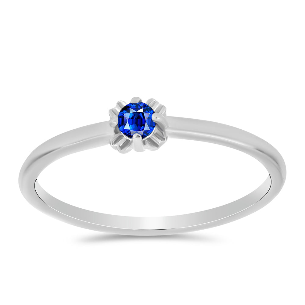 Stříbro 925/1000 - Prsten s Australským Modrým Safírem - Karátové číslo: 0.17. přibližná hmotnost: 1.41 gramů 1 