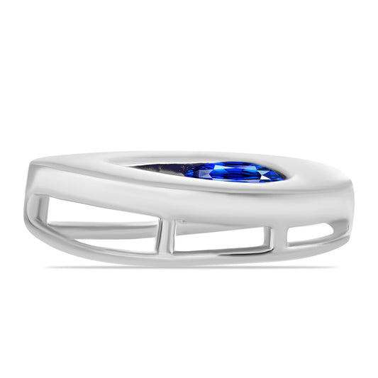 Stříbro 925/1000 - Přívěsek s Australským Modrým Safírem - Karátové číslo: 0.73. přibližná hmotnost: 1.58 gramů