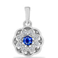 Stříbro 925/1000 - Přívěsek s Australským Modrým Safírem a Bílým Topazem - Karátové číslo: 0.22. přibližná hmotnost: 0.93 gramů
