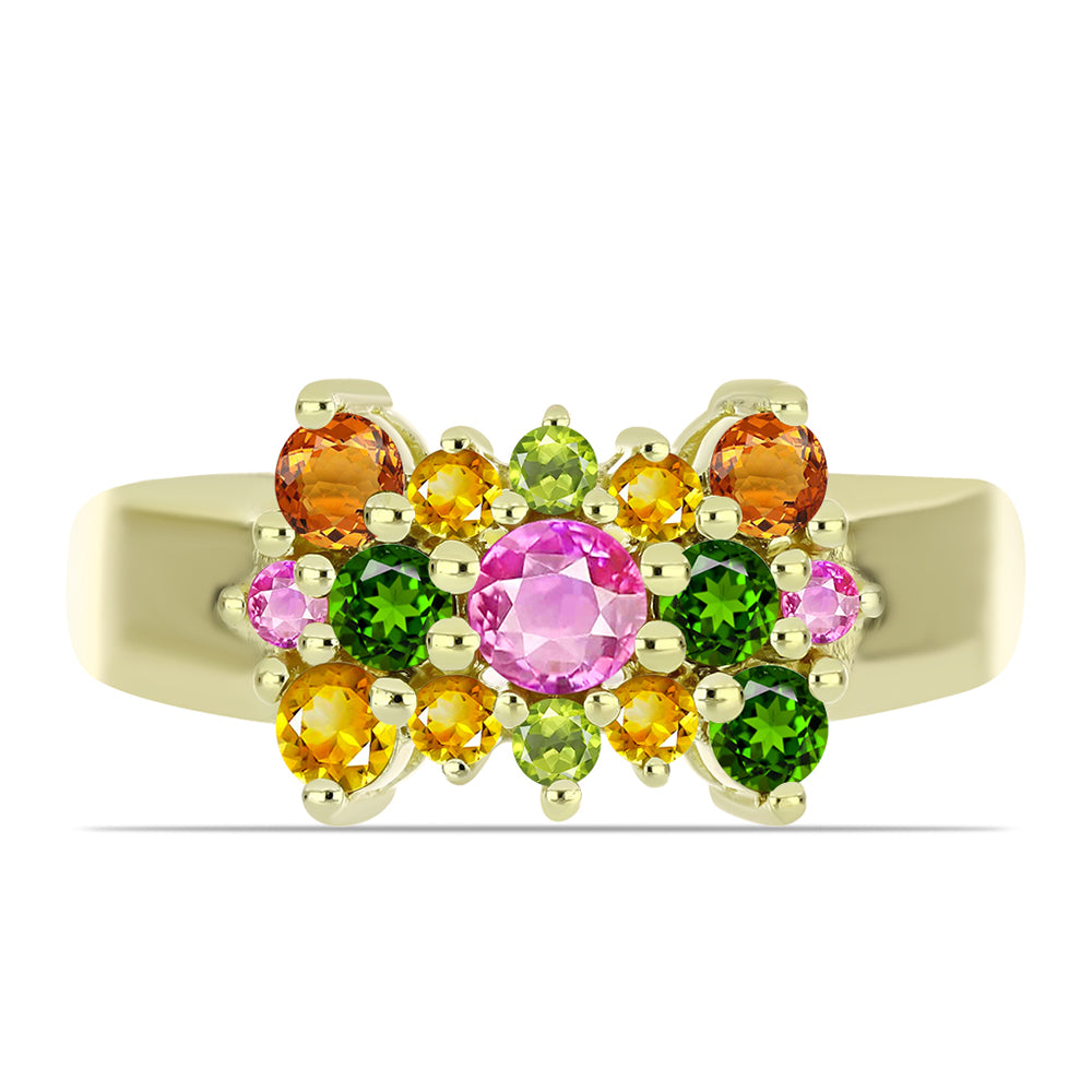 Pozlacený Stříbrný Prsten s Chakra Turmalínem