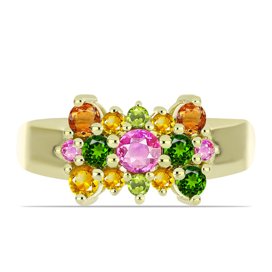 Pozlacený Stříbrný Prsten s Chakra Turmalínem