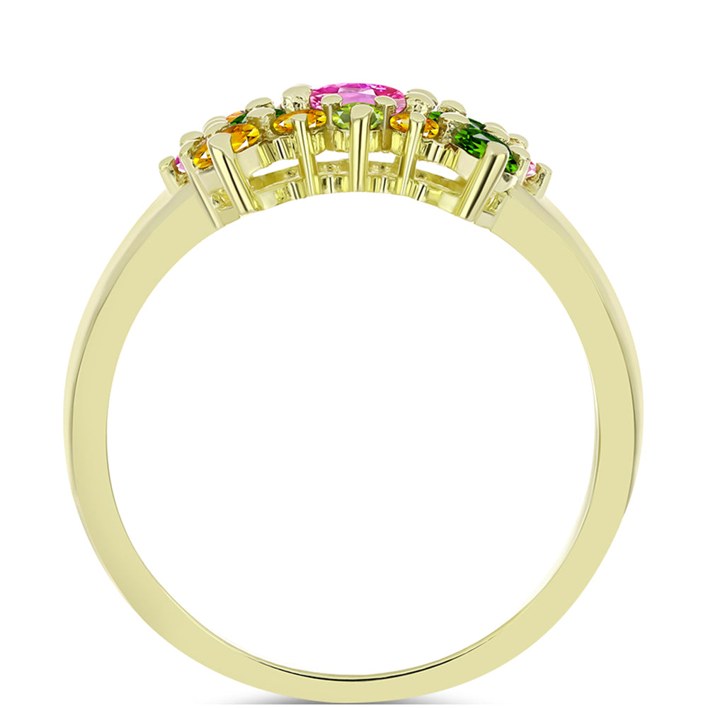 Pozlacený Stříbrný Prsten s Chakra Turmalínem 2 