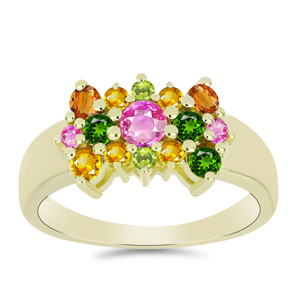 Pozlacený Stříbrný Prsten s Chakra Turmalínem 3 