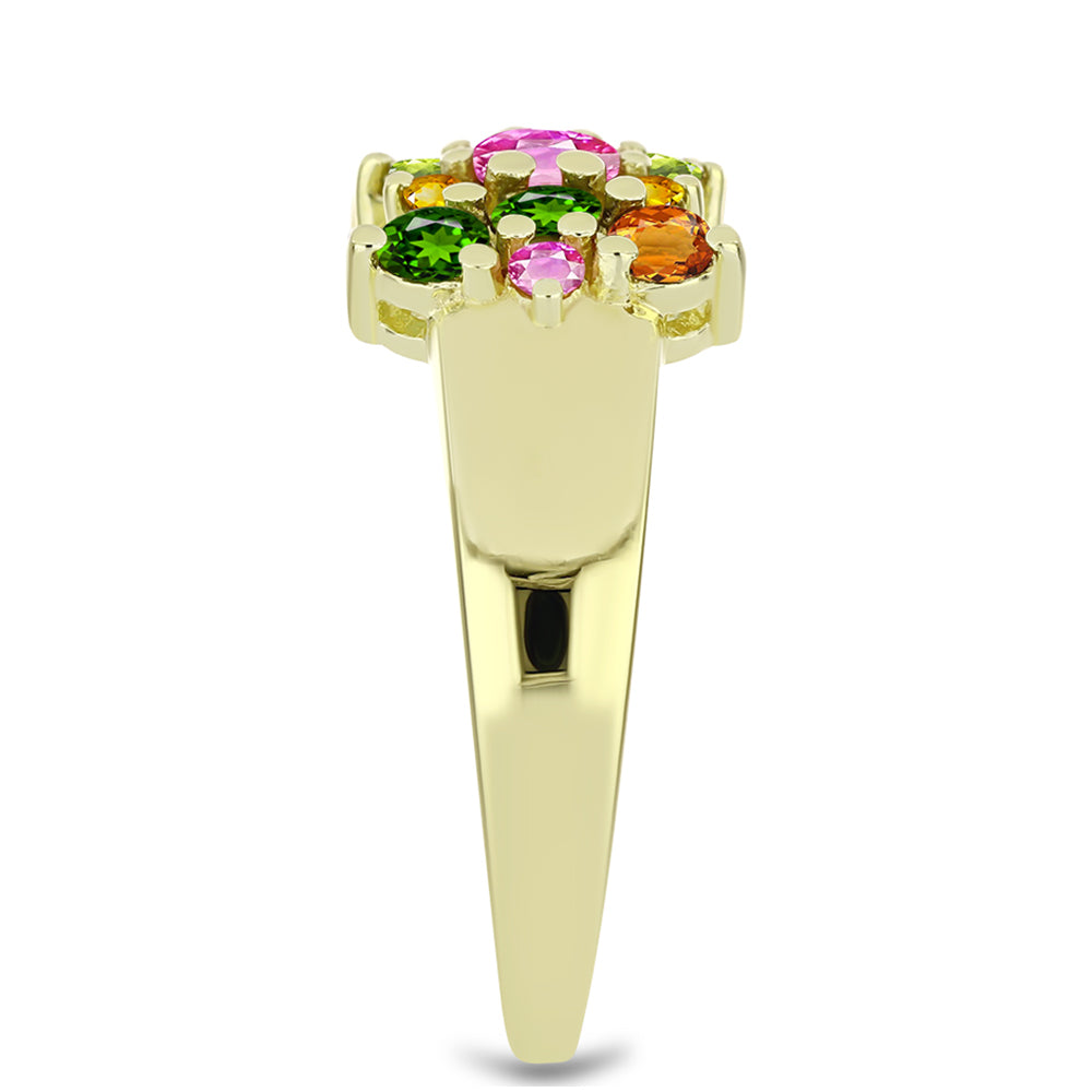 Pozlacený Stříbrný Prsten s Chakra Turmalínem 4 