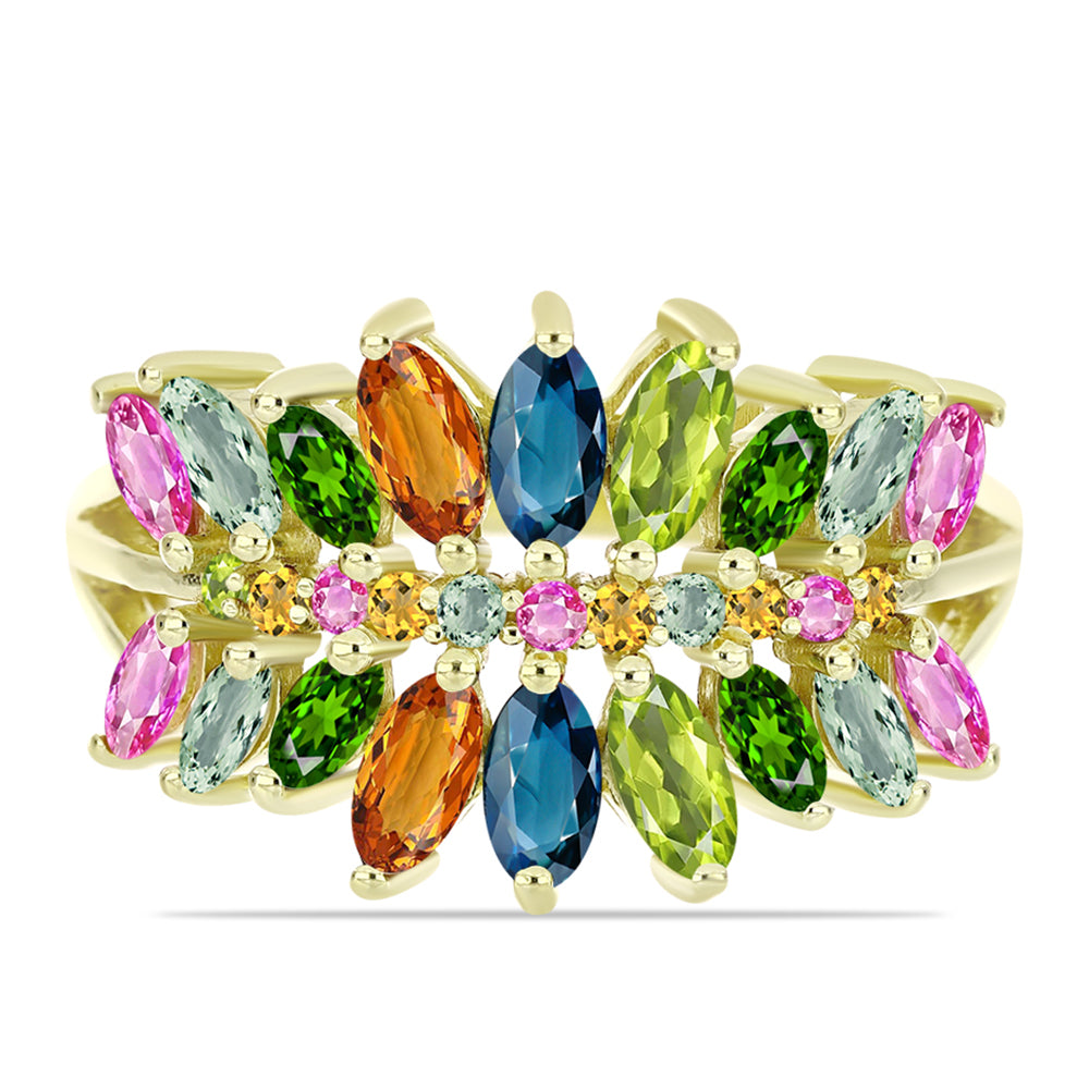 Pozlacený Stříbrný Prsten s Chakra Turmalínem