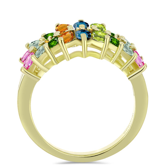 Pozlacený Stříbrný Prsten s Chakra Turmalínem