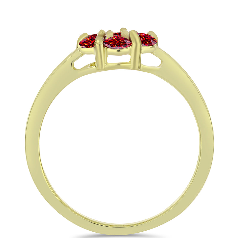 Pozlacený Stříbrný Prsten s Majestátním červeným moissanitem 2 