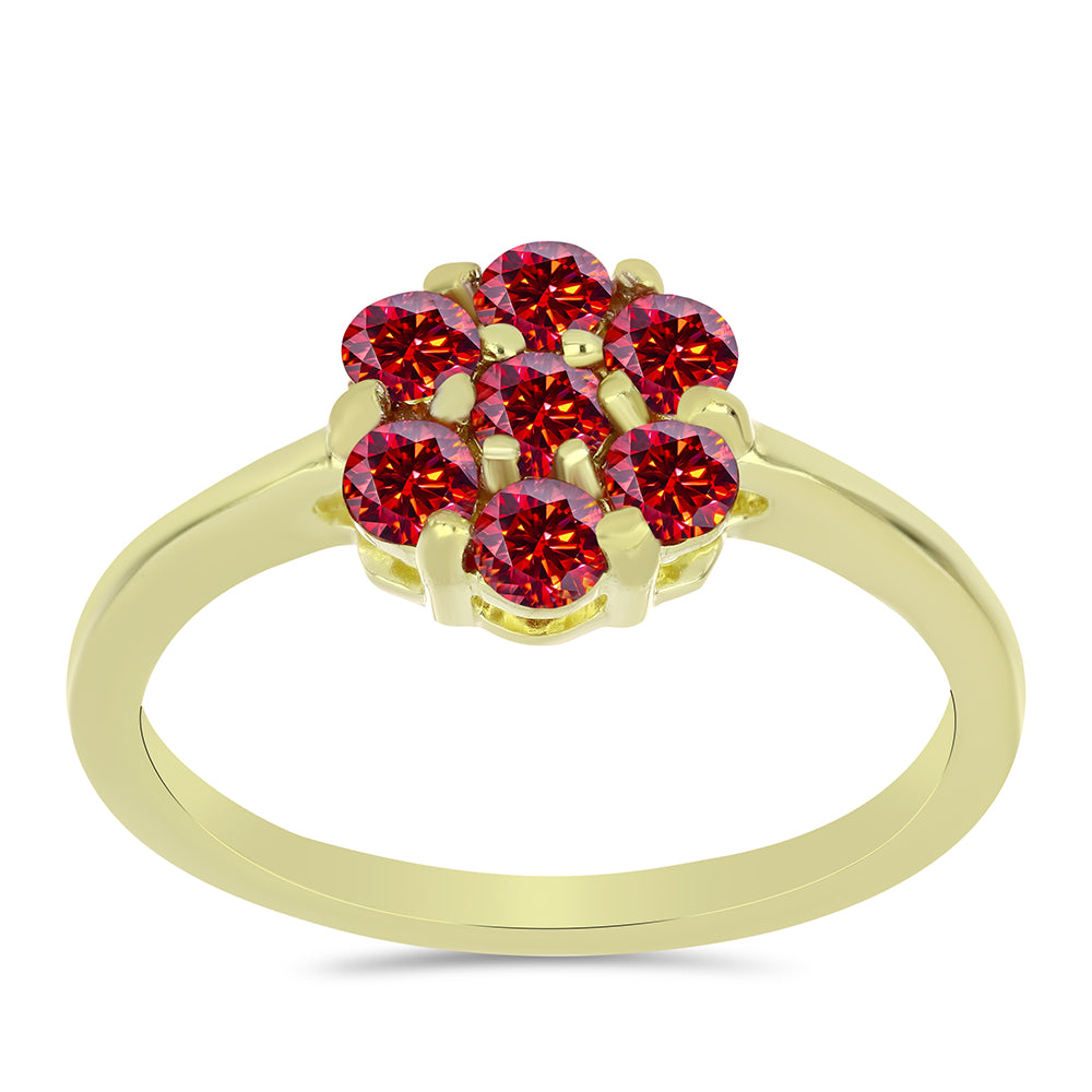 Pozlacený Stříbrný Prsten s Majestátním červeným moissanitem 3 