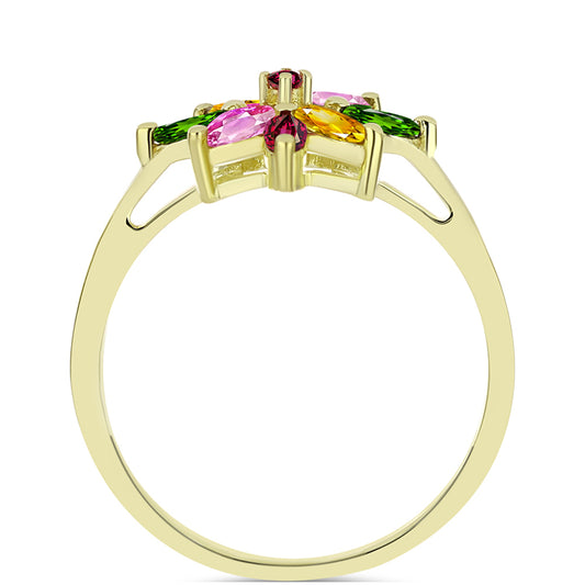 Pozlacený Stříbrný Prsten s Chakra Turmalínem