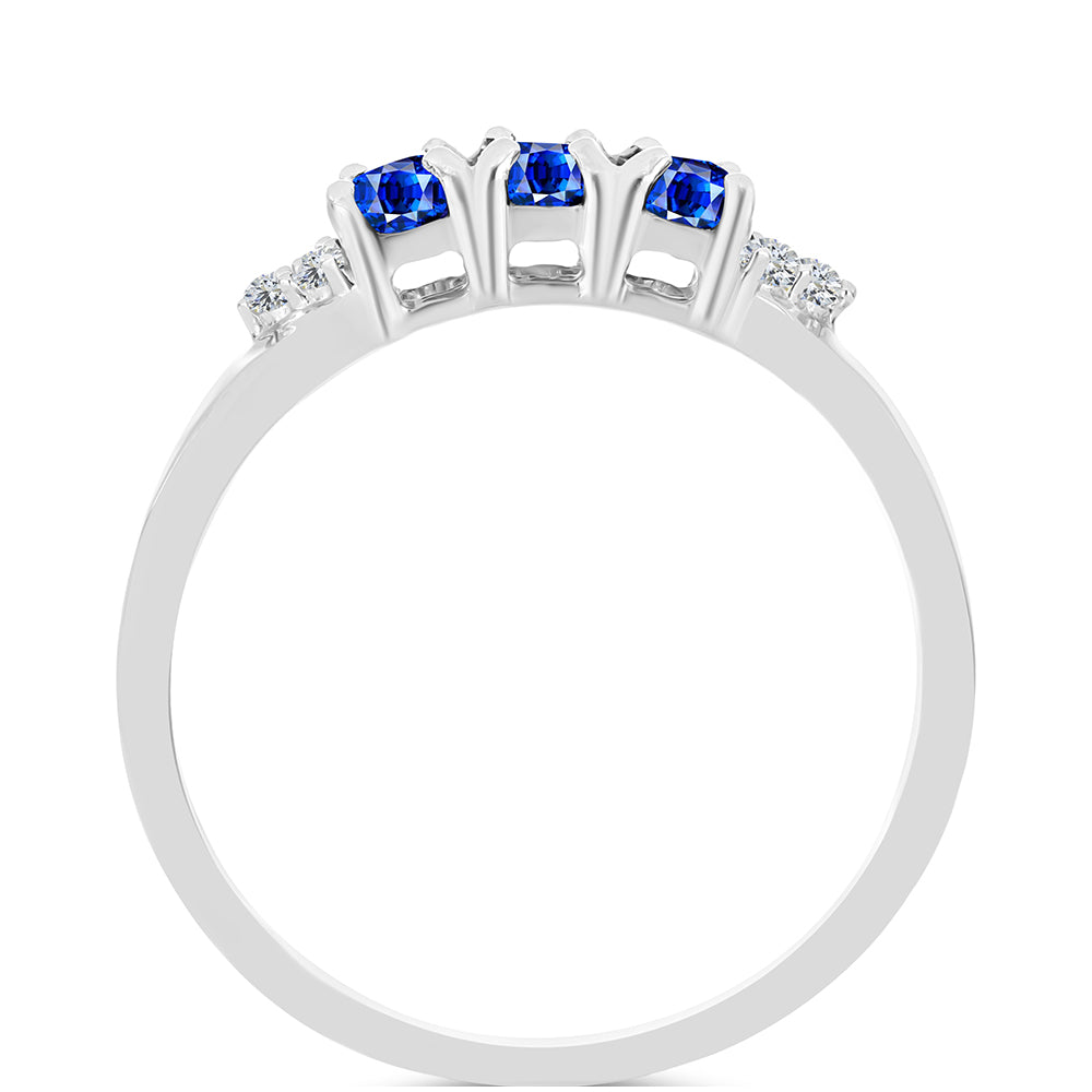 Stříbro 925/1000 Prsten s Australským Modrým Safírem a Bílým Topazem - Karátové číslo: 0.83. přibližná hmotnost: 2.18 gramů 2 