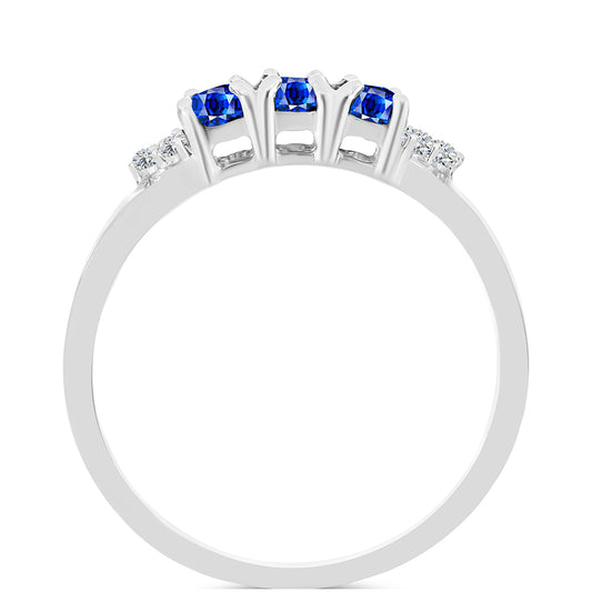 Stříbro 925/1000 Prsten s Australským Modrým Safírem a Bílým Topazem - Karátové číslo: 0.83. přibližná hmotnost: 2.18 gramů