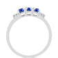 Stříbro 925/1000 Prsten s Australským Modrým Safírem a Bílým Topazem - Karátové číslo: 0.83. přibližná hmotnost: 2.18 gramů