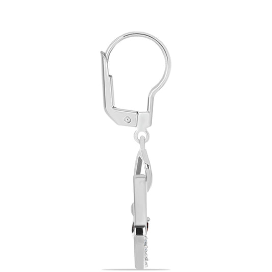 Stříbro 925/1000 Náušnice s Bartonským Granátem a Bílým Topazem - Karátové číslo: 0.86. přibližná hmotnost: 3.17 gramů