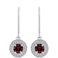 Stříbrné Náušnice s Bartonským Granátem a Bílým Topazem