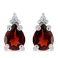 Stříbro 925/1000 - Náušnice s Bartonským Granátem a Bílým Topazem - Karátové číslo: 0.86. přibližná hmotnost: 1.14 gramů