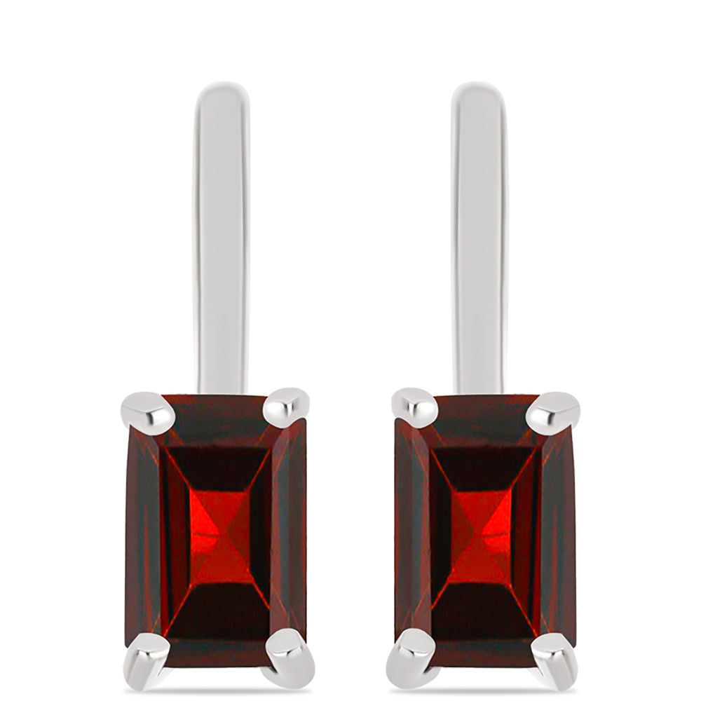 Stříbro 925/1000 Náušnice s Bartonským Granátem - Karátové číslo: 1.35. přibližná hmotnost: 2.31 gramů 1 