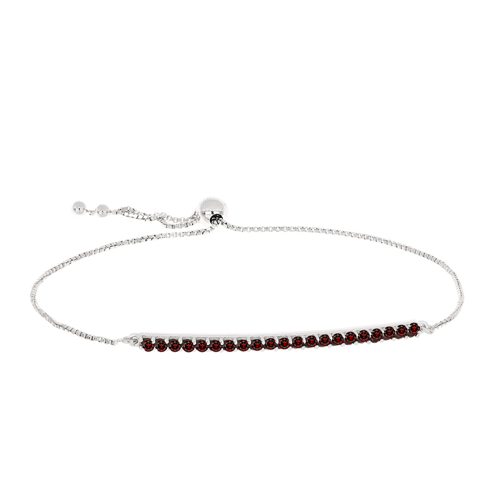 Stříbro 925/1000 - Náramek s Bartonským Granátem - Karátové číslo: 1.01. přibližná hmotnost: 4 gramů 1 