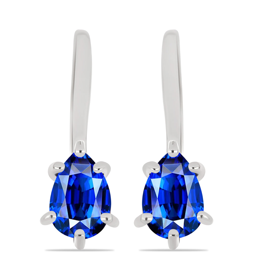 Stříbrné Náušnice s Australským Modrým Safírem