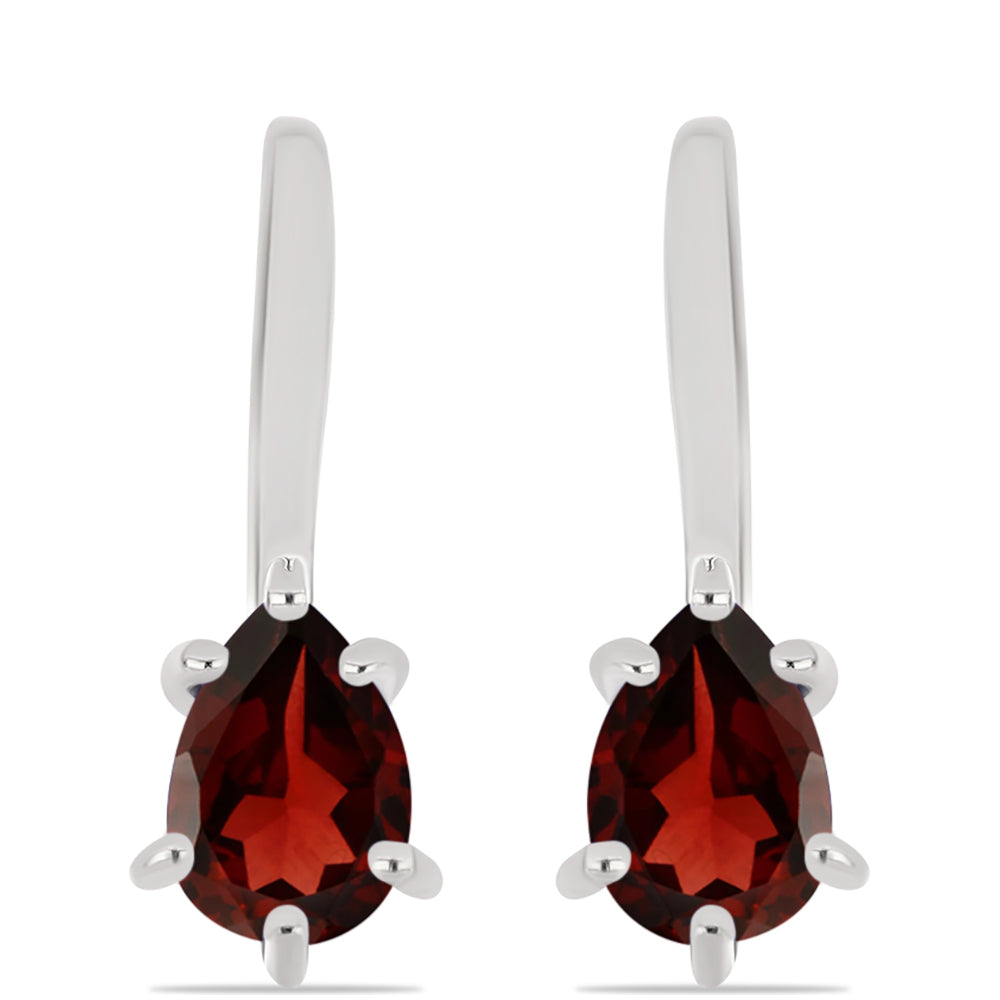 925 / 1000 Sterlingové Stříbro Náušnice s Bartonským Granátem 1 