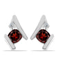 Stříbro 925/1000 - Náušnice s Bartonským Granátem a Bílým Topazem - Karátové číslo: 0.8. přibližná hmotnost: 1.72 gramů