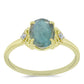 Pozlacený Stříbrný Prsten s Labradoritem a Bílým Topazem