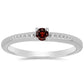 Stříbro 925/1000 - Prsten s Bartonským Granátem - Karátové číslo: 0.15. přibližná hmotnost: 1.57 gramů