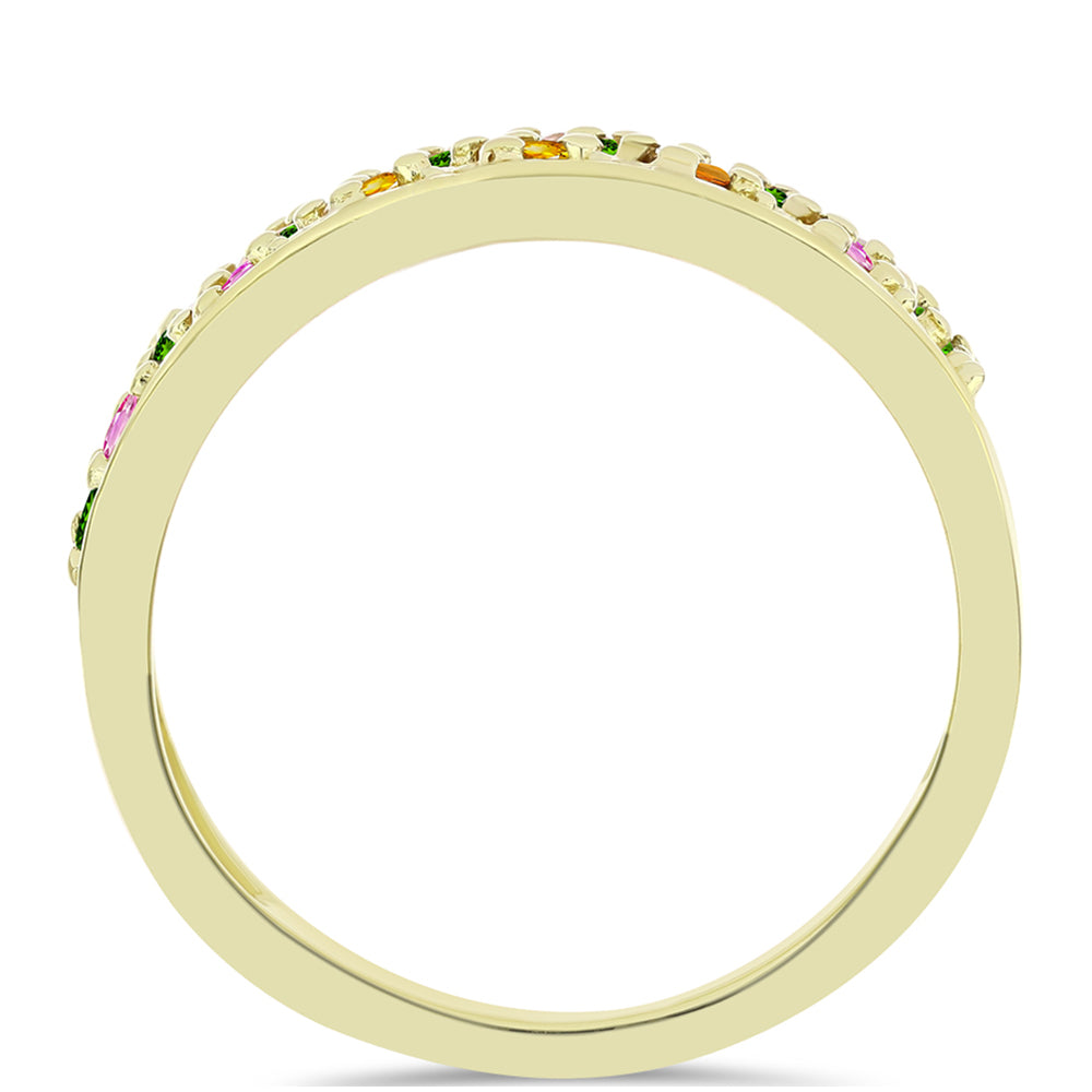 Pozlacený 925 / 1000 Sterlingové Stříbro Prsten s Chakra Turmalínem