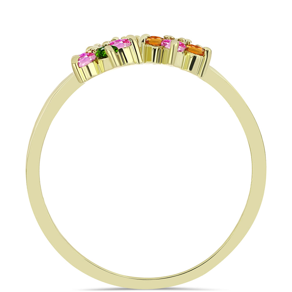 Pozlacené Stříbro 925/1000 - Prsten s Chakra Turmalínem - Karátové číslo: 0.73. přibližná hmotnost: 2.66 gramů 2 