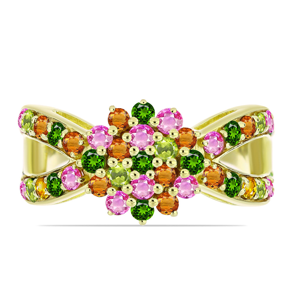 Pozlacený Stříbrný Prsten s Chakra Turmalínem