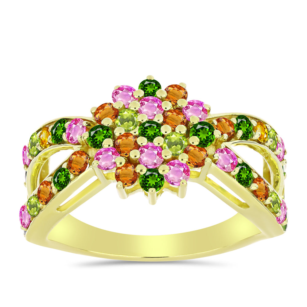 Pozlacený Stříbrný Prsten s Chakra Turmalínem