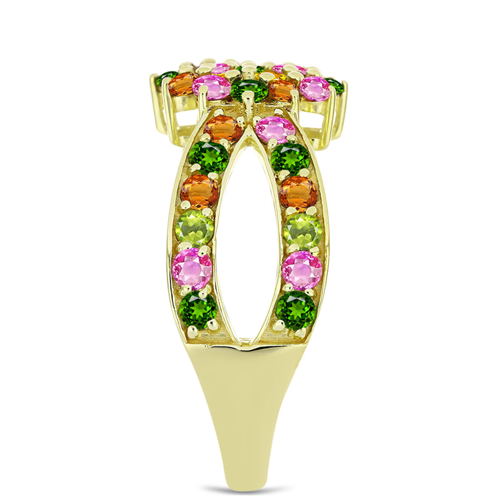 Pozlacený Stříbrný Prsten s Chakra Turmalínem 4 