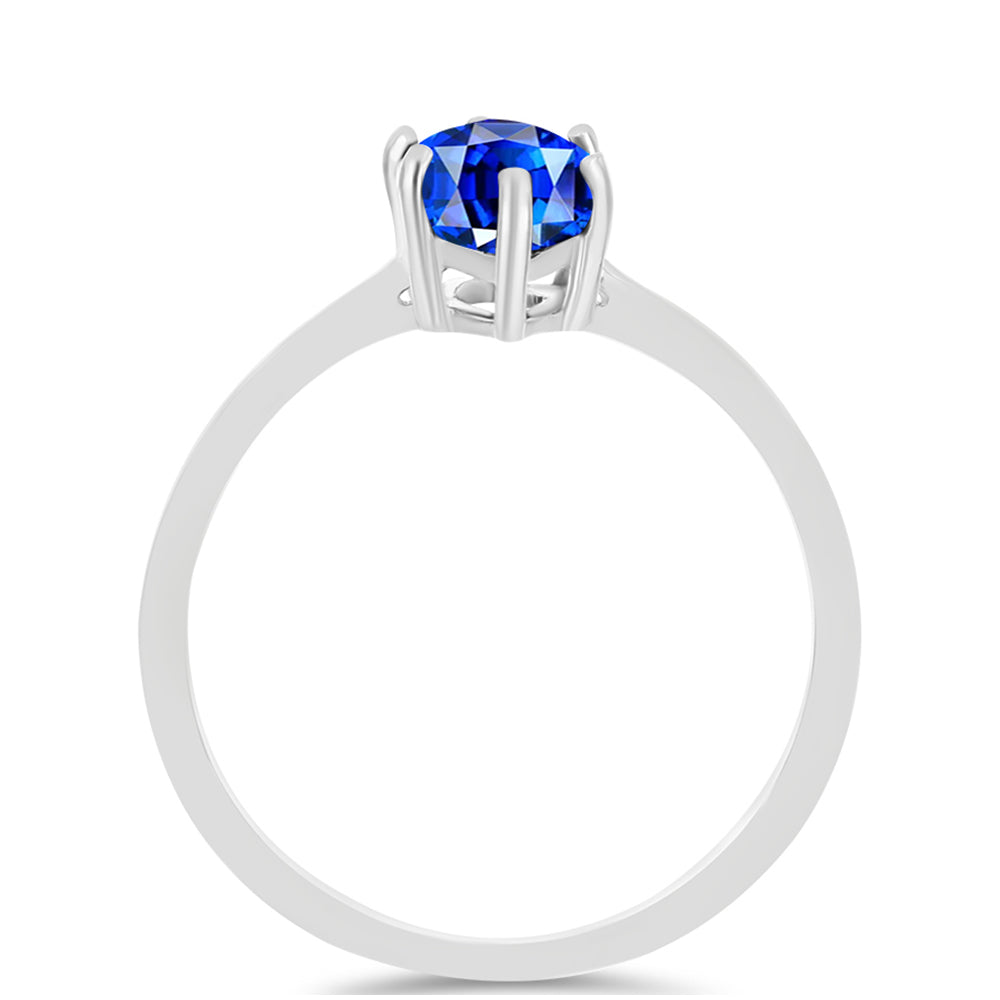 Stříbro 925/1000 - Prsten s Australským Modrým Safírem - Karátové číslo: 2.73. přibližná hmotnost: 2.06 gramů