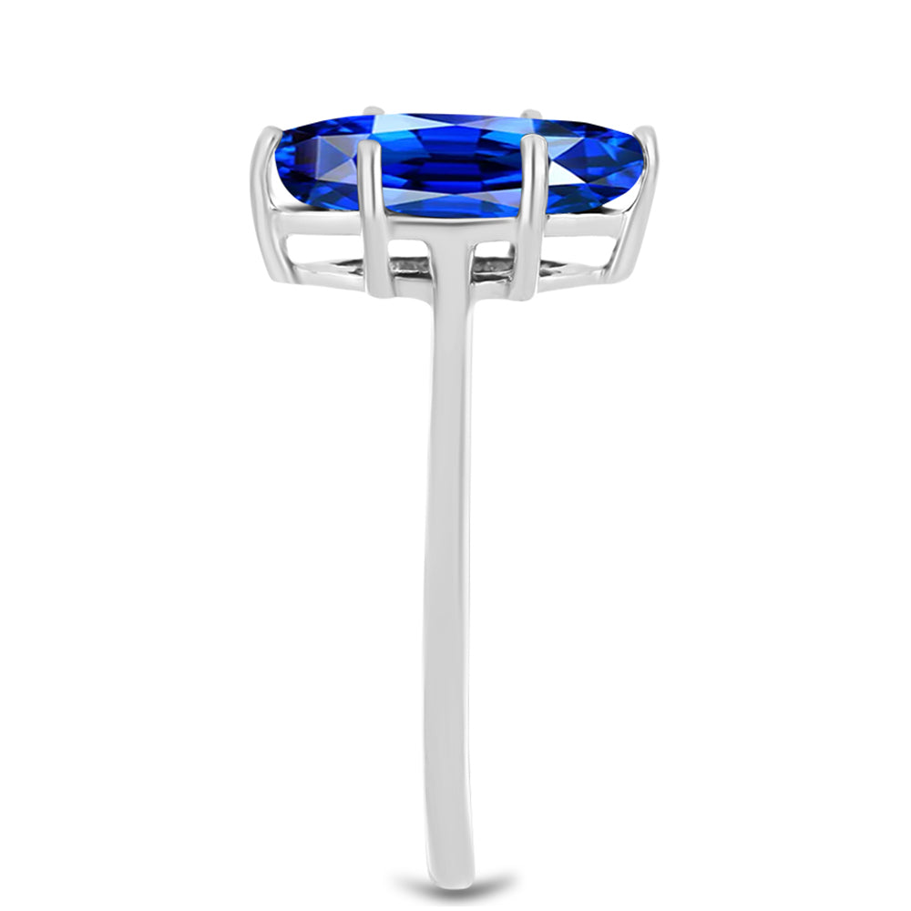 Stříbro 925/1000 - Prsten s Australským Modrým Safírem - Karátové číslo: 2.73. přibližná hmotnost: 2.06 gramů 4 