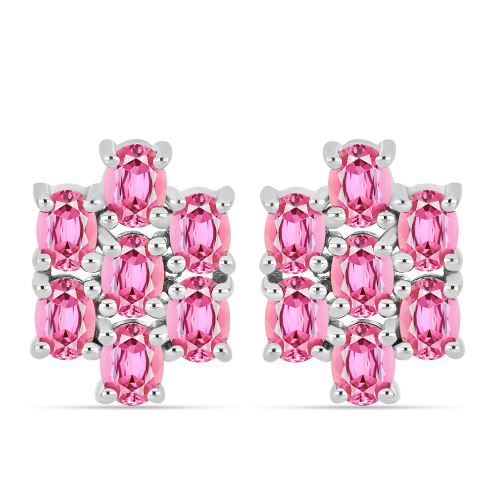 Stříbro 925/1000 - Náušnice s Růžovým Turmalínem z Pelmadulla - Karátové číslo: 2.23. přibližná hmotnost: 3.55 gramů 1 