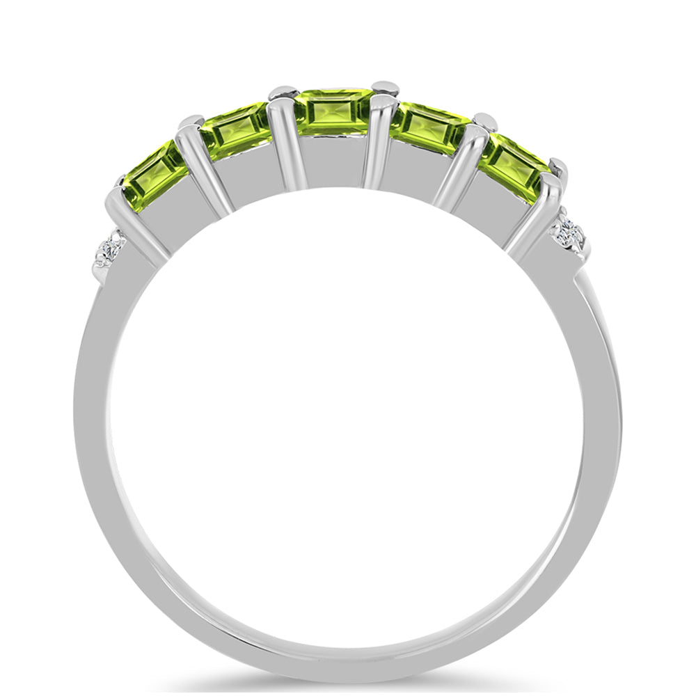 Stříbro 925/1000 - Prsten s Čchang-pajským Peridotem a Bílým Topazem - Karátové číslo: 0.92. přibližná hmotnost: 2.54 gramů 3 