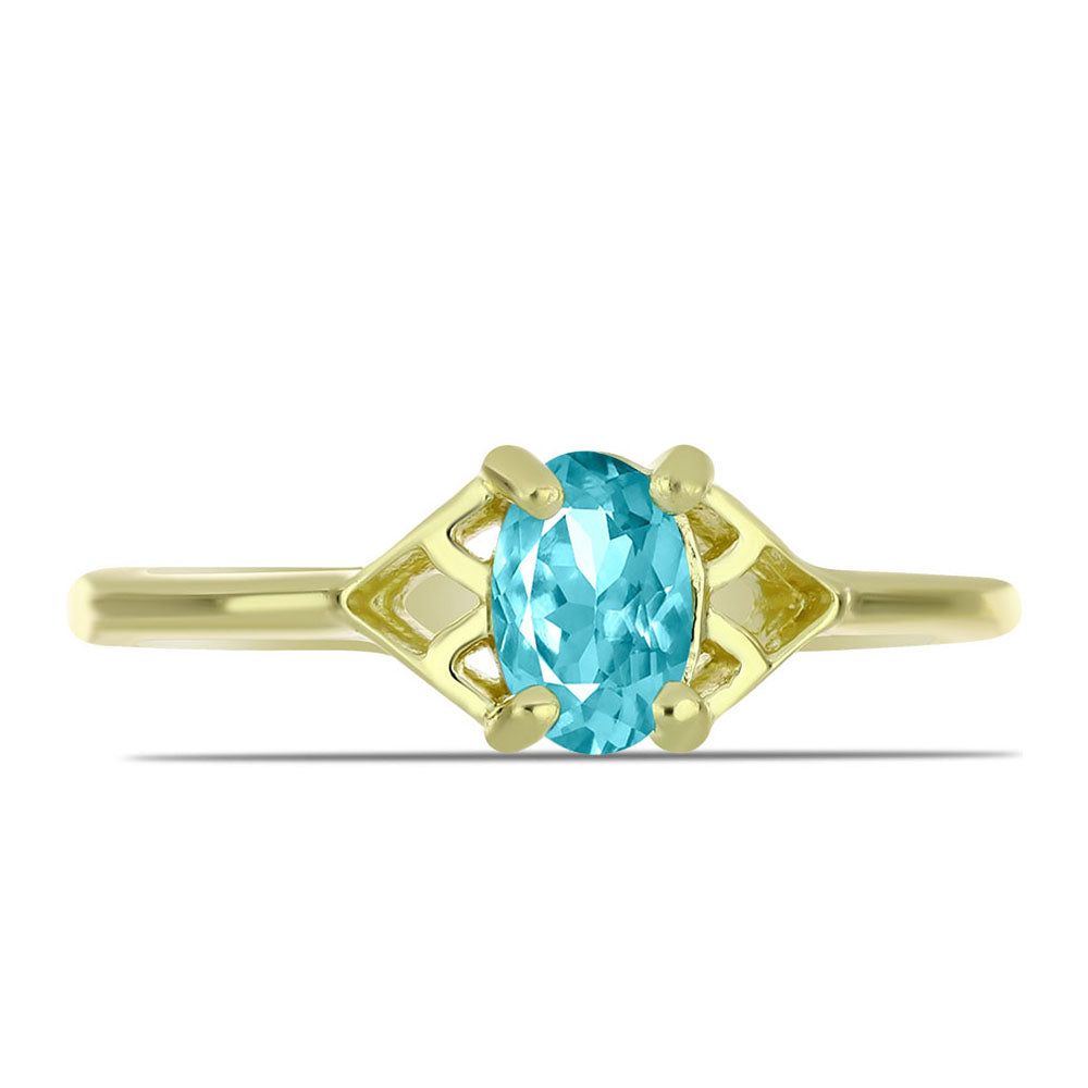 Pozlacené Stříbro 925/1000 - Prsten s Paraiba Křemenem - Karátové číslo: 0.39. přibližná hmotnost: 1.51 gramů 1 