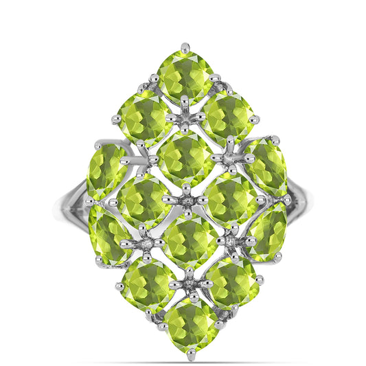 Stříbrný Prsten s Čchang-pajským Peridotem