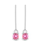Stříbro 925/1000 Náušnice s Růžovým Turmalínem z Pelmadulla - Karátové číslo: 0.56. přibližná hmotnost: 1.43 gramů
