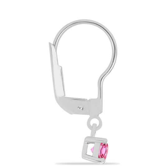 Stříbro 925/1000 Náušnice s Růžovým Turmalínem z Pelmadulla - Karátové číslo: 0.56. přibližná hmotnost: 1.43 gramů