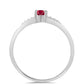 Stříbro 925/1000 - Prsten s Madagaskarským Rubínem - Karátové číslo: 0.34. přibližná hmotnost: 1.65 gramů
