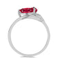 Stříbro 925/1000 - Prsten s Madagaskarským Rubínem a Bílým Topazem - Karátové číslo: 0.71. přibližná hmotnost: 1.54 gramů