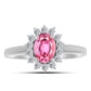 Stříbrný Prsten s Růžovým Turmalínem z Pelmadulla a Bílým Topazem