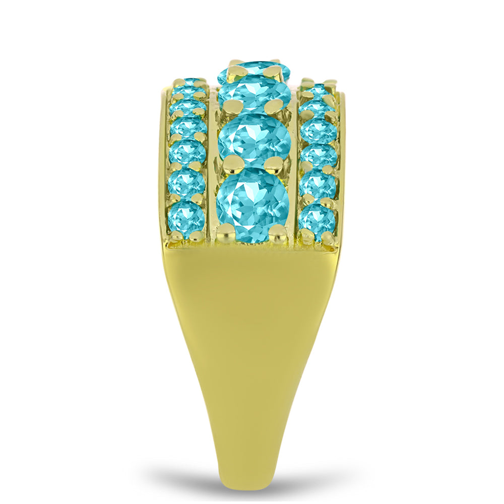 Pozlacený Stříbrný Prsten s Paraiba Křemenem 4 