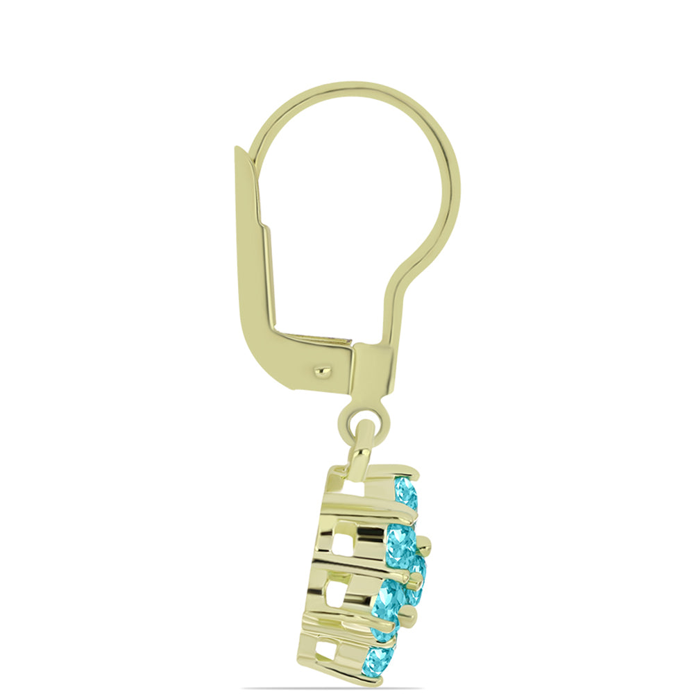 Pozlacené Stříbrné Náušnice s Paraiba Křemenem